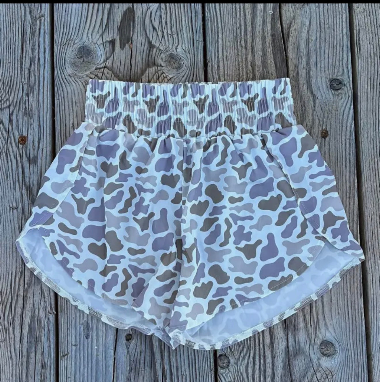 Elastic Camo Shorts