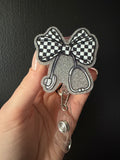 Checkered Stethoscope Badge Reel