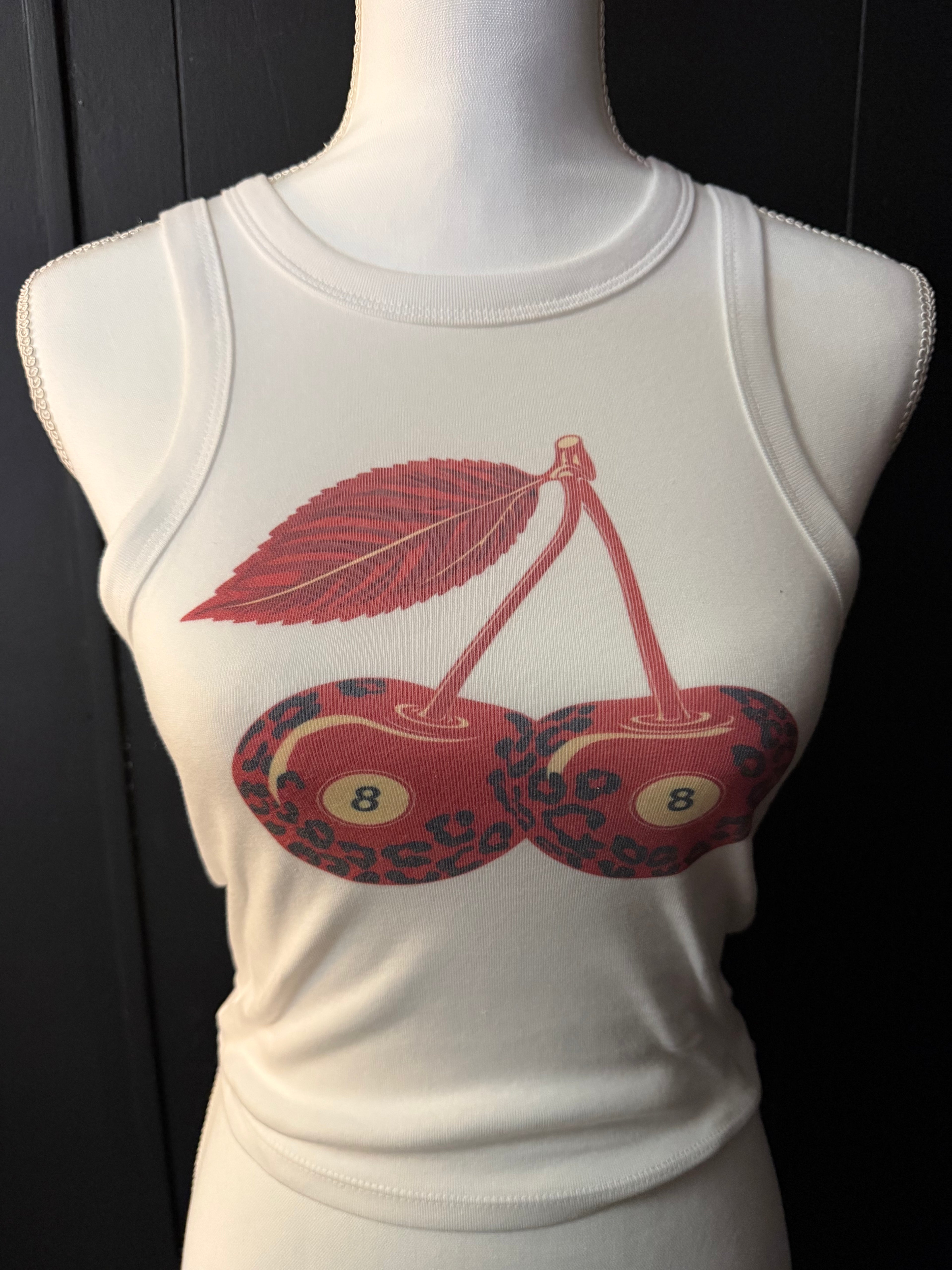 Leopard Cherries Cropped Tank