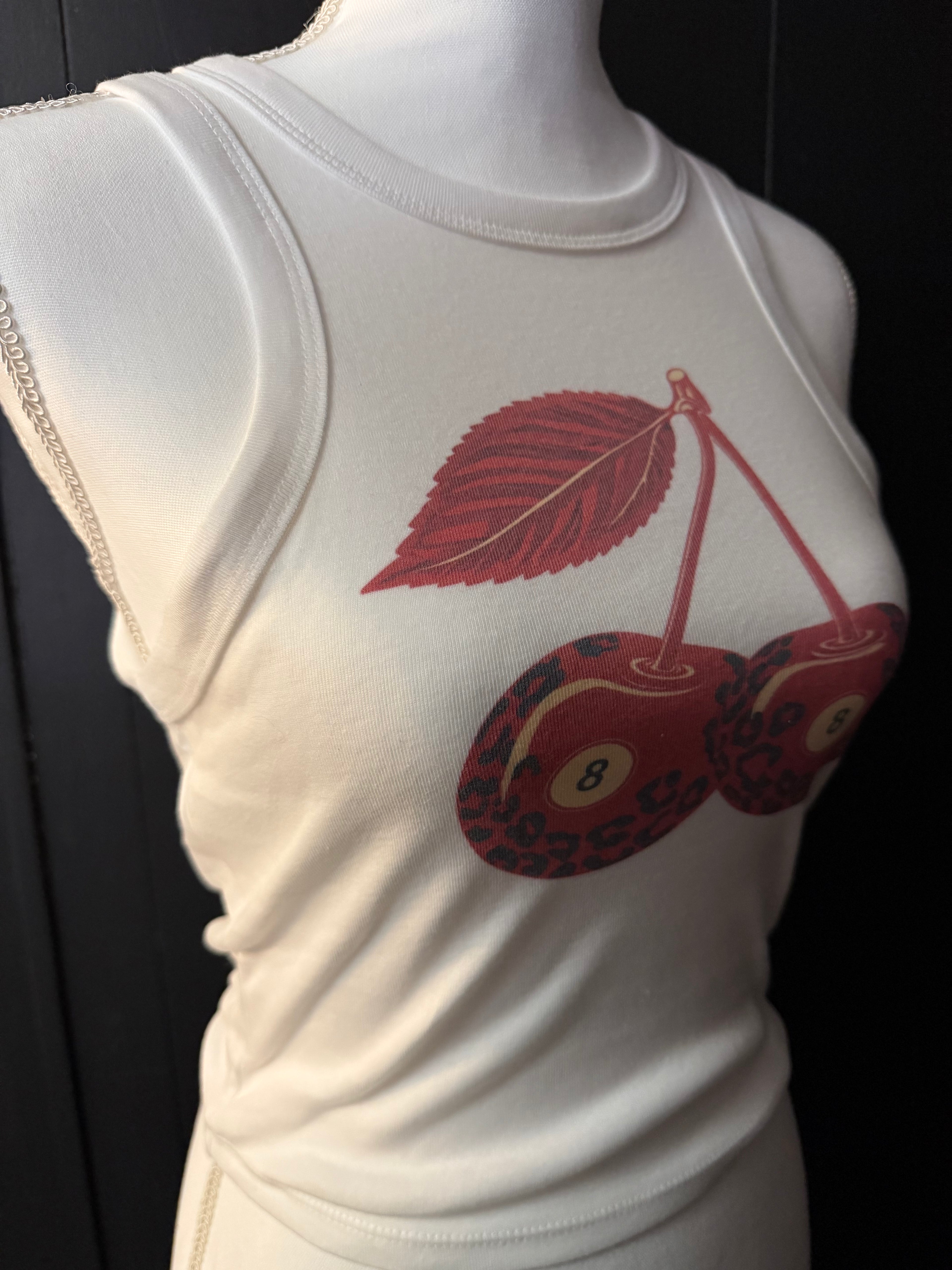 Leopard Cherries Cropped Tank