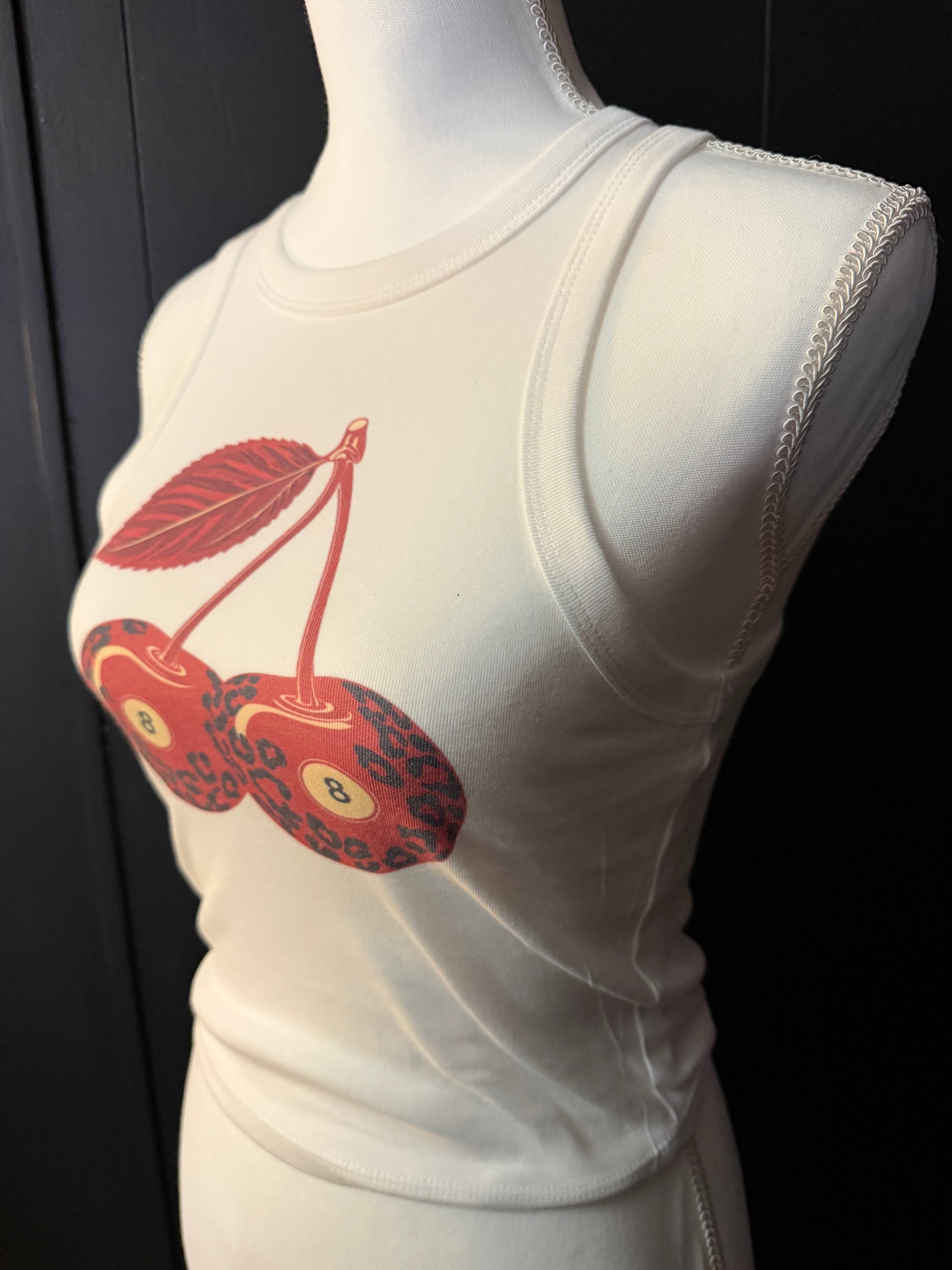 Leopard Cherries Cropped Tank