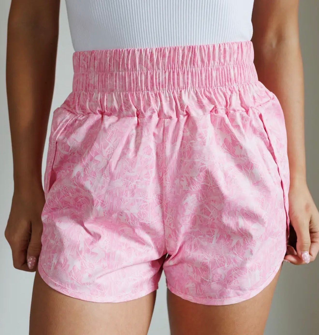 Pink camo shorts