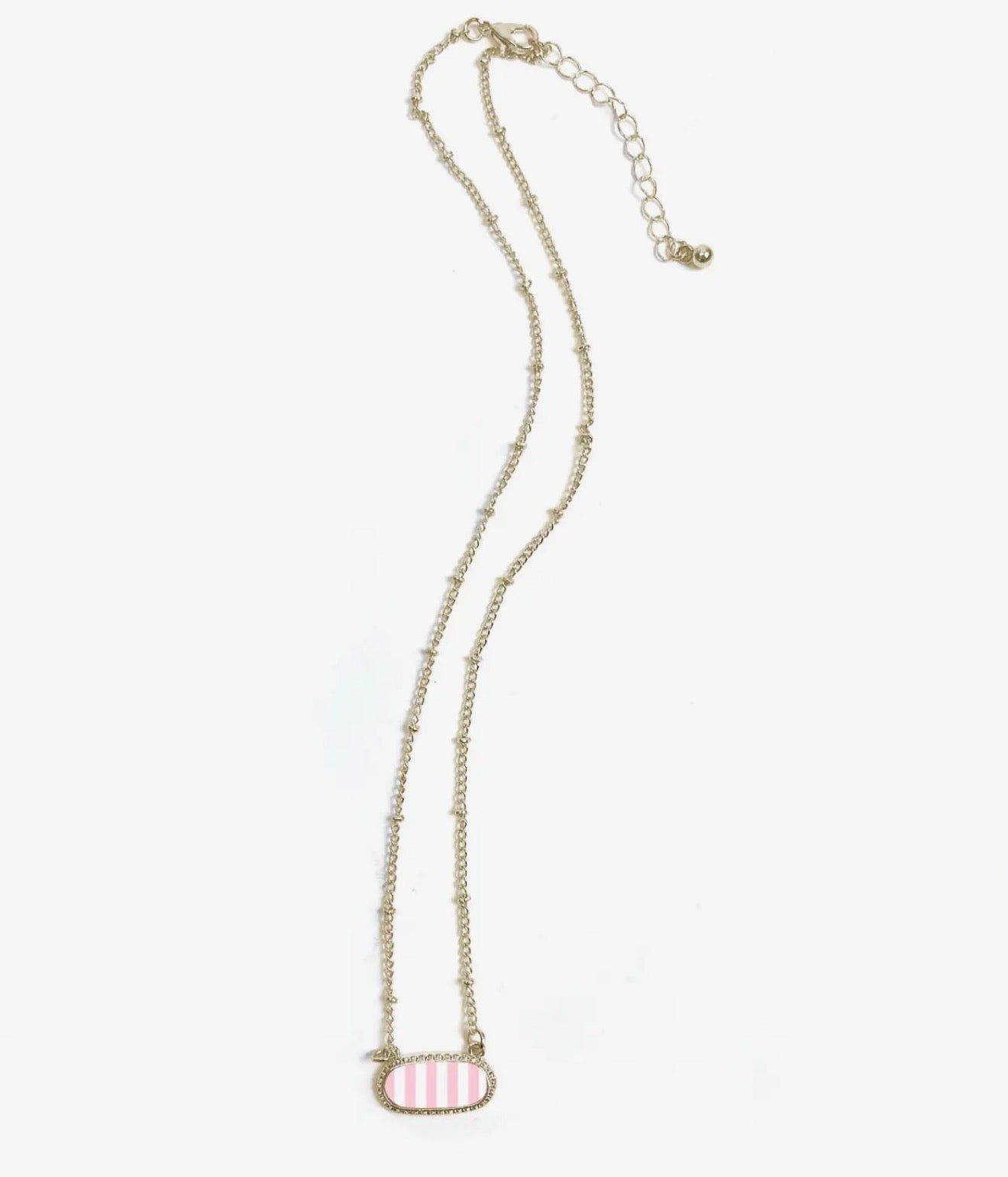 Pink striped necklace